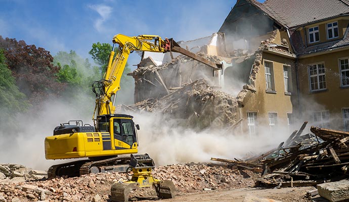 Demolition cleanup in the property