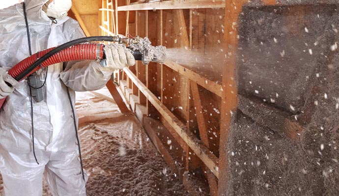 Professional worker insulating asbestos in Pueblo
