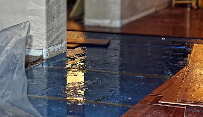 Water damaged floor