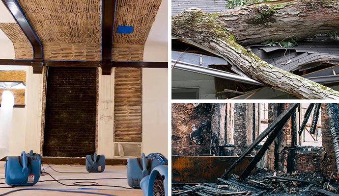 Storm damage restoration service